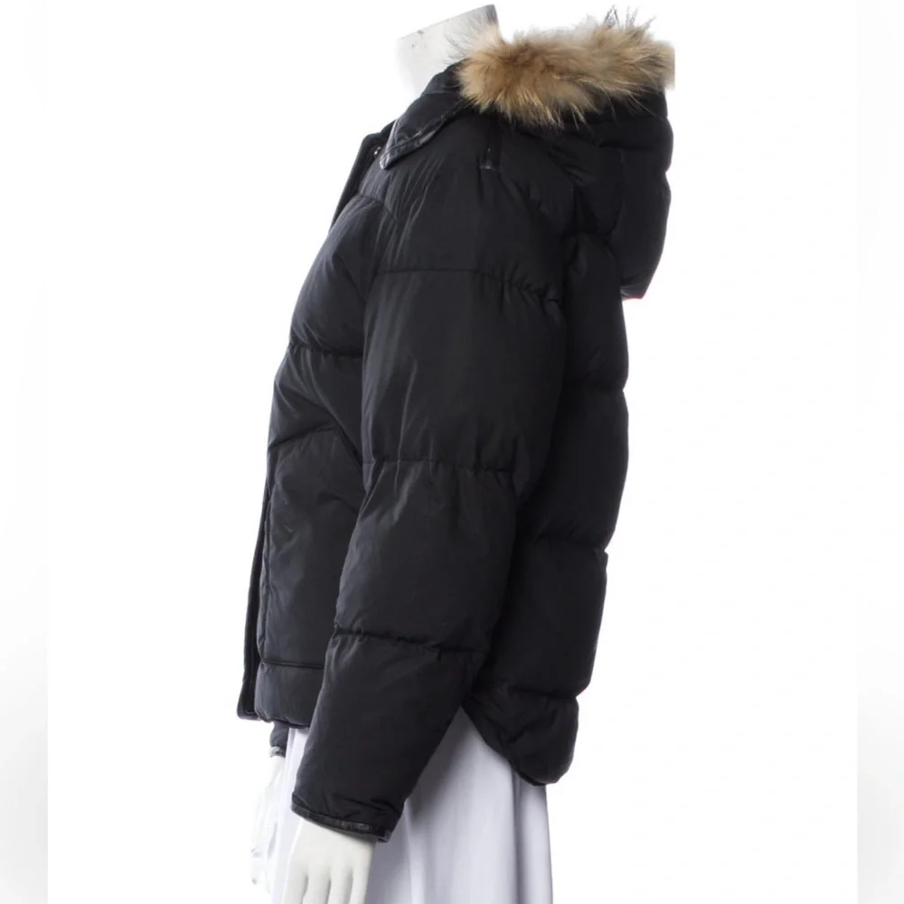Sandro puffer with real raccoon fur